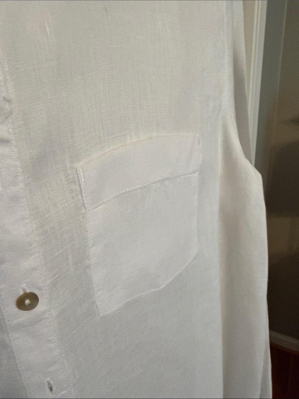 Sigrid Olsen White Linen Button-Up Shirt - Picture 3 of 5